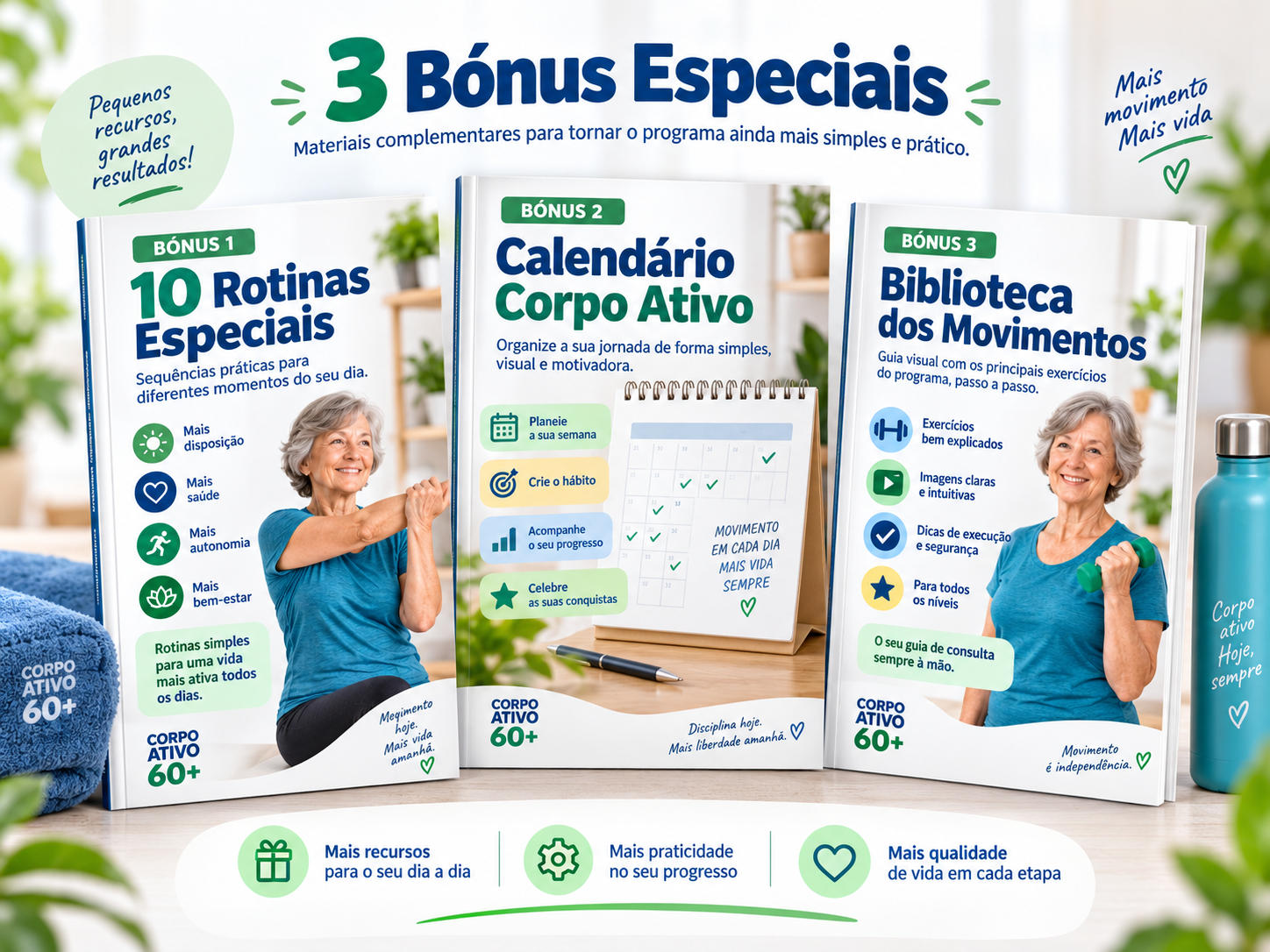 3 Bónus Especiais do Corpo Ativo 60+